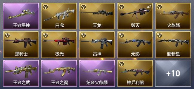 穿越火线（CF）3王者武器 1炫金武器 20V武器 1V角色 6皮肤 可排位 传奇