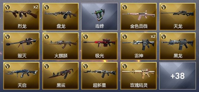 穿越火线（CF）1炫金武器 37V武器 20皮肤 可排位 大师