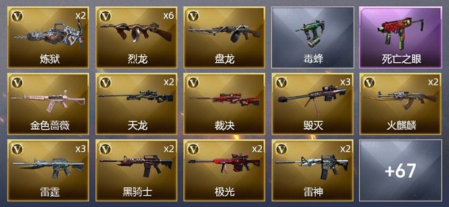 穿越火线（CF）7王者武器 3炫金武器 100V武器 5V角色 29皮肤 可排位 新锐