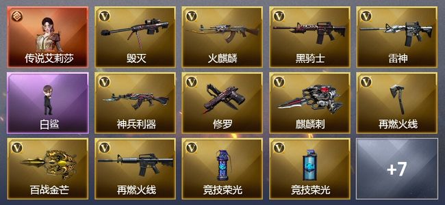 穿越火线（CF）1传说角色 15V武器 1V角色 7皮肤 不可排位 新锐