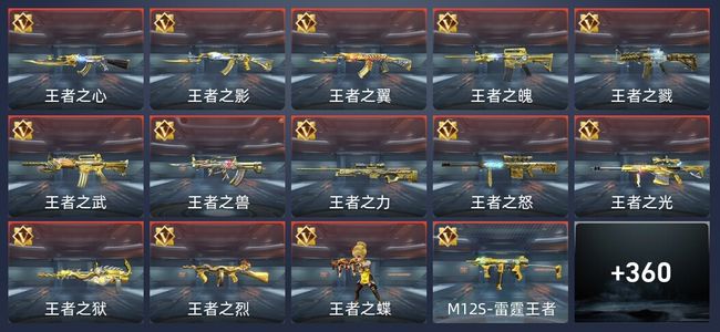 穿越火线：枪战王者36王者 359英雄武器 15英雄角色 670万化 枪王SSS