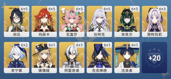 原神203黄 146角色黄 57武器黄 31五星角色 34五星武器 女主 60级