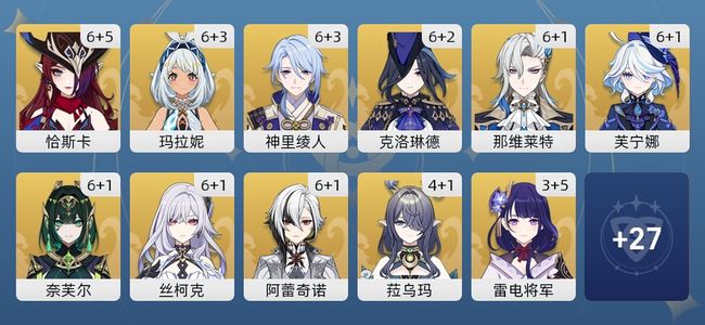 原神214黄 150角色黄 64武器黄 38五星角色 37五星武器 女主 60级