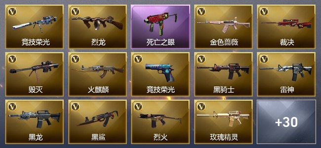 穿越火线（CF）1王者武器 1炫金武器 38V武器 1V角色 8皮肤 可排位 宗师