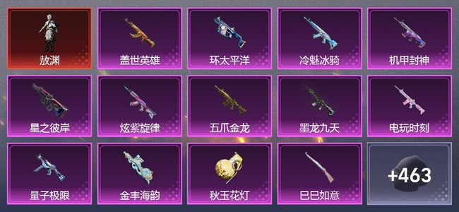 和平精英22升级枪 14粉装 8尾迹 253套装 12,2889热力 18印记