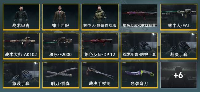 暗区突围库存价值展示中 3手套 9近战武器 3金套装 5金枪皮 信誉5级 新锐