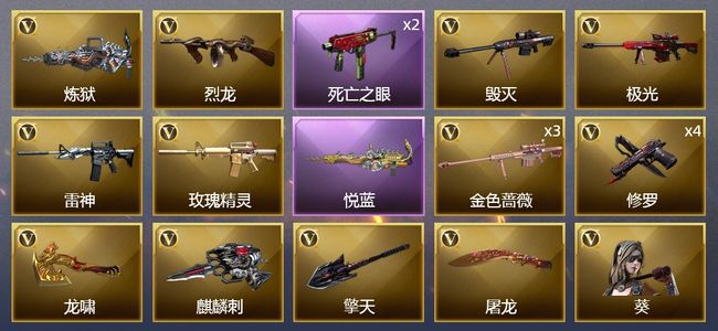 穿越火线（CF）1王者武器 17V武器 1V角色 5皮肤 可排位 新锐