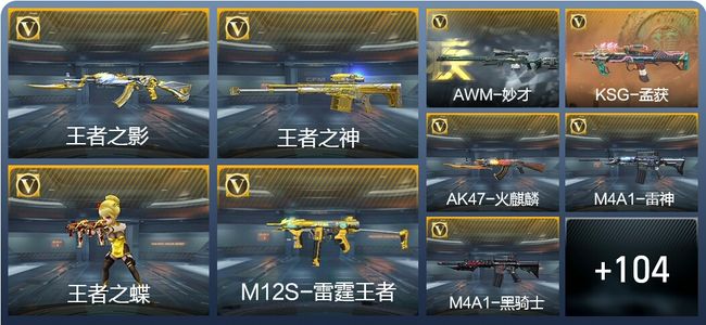 穿越火线：枪战王者6王者武器 115英雄武器 6英雄角色 35万化 枪王SSS