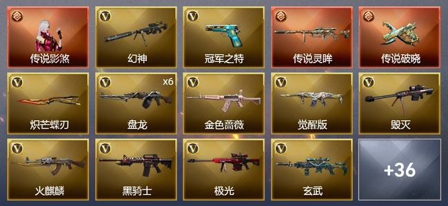 穿越火线（CF）1传说角色 2传说武器 1王者武器 1炫金武器 74V武器 4V角色 12皮肤 可排位 传奇