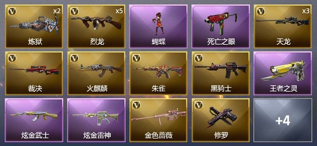 穿越火线（CF）1王者武器 2炫金武器 20V武器 1V角色 2皮肤 可排位 专家