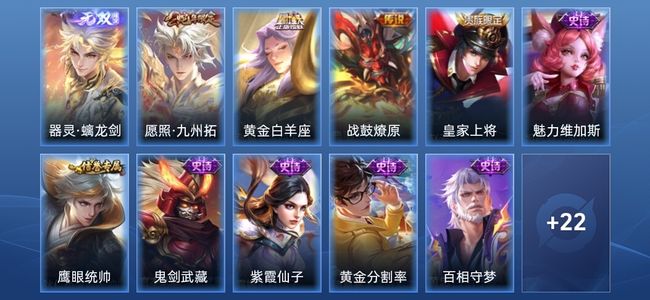 王者荣耀1无双 3传说 7史诗 33皮肤 至尊星耀II