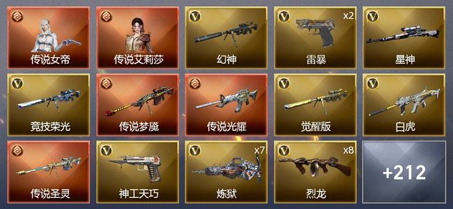穿越火线（CF）2传说角色 3传说武器 25王者武器 406V武器 18V角色 63皮肤 可排位 新锐