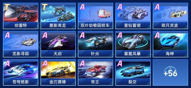 QQ飞车手游V10 2永久T车 45永久A车 70永久赛车 41宠物 男号 钻石