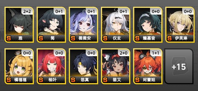 绝区零29黄 20角色黄 14S角色 8S音擎 7S邦布 女主 58