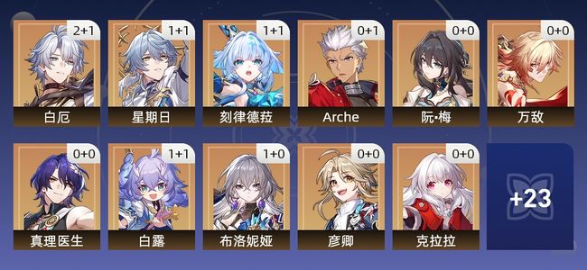 崩坏：星穹铁道23黄 18角色黄 5光锥黄 12五星角色 5五星光锥 69级 女主