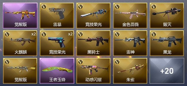 穿越火线（CF）2王者武器 33V武器 1V角色 12皮肤 可排位 传奇