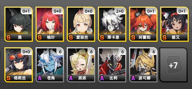 绝区零12黄 9角色黄 7S角色 3S音擎 2S邦布 女主 54
