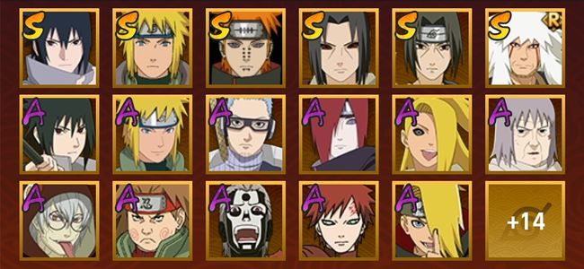 火影忍者V4 7S忍 25A忍 120忍 1049S碎片 14通灵 500W战力 中忍