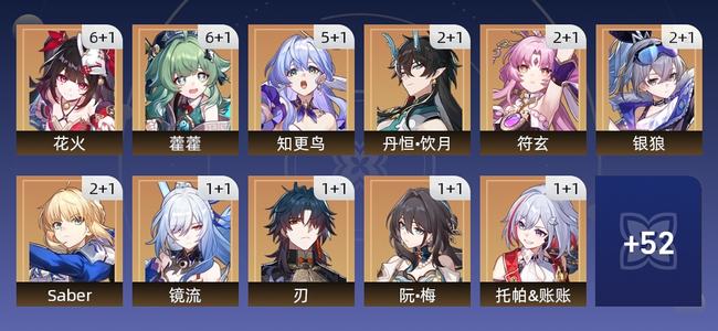 崩坏：星穹铁道152黄 106角色黄 46光锥黄 41五星角色 35五星光锥 70级 女主