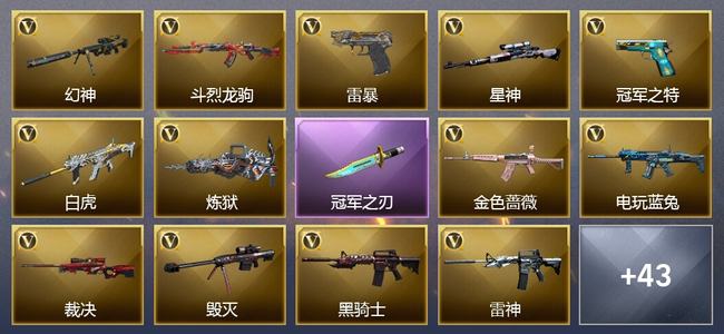 穿越火线（CF）4王者武器 52V武器 2V角色 12皮肤 可排位