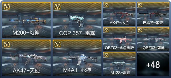 穿越火线：枪战王者1王者武器 57英雄武器 3英雄角色 74万化 枪皇S