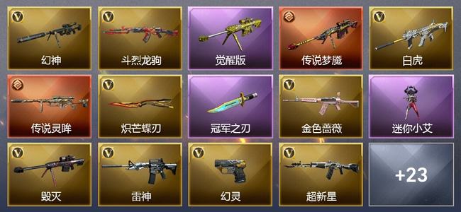 穿越火线（CF）2传说武器 1王者武器 34V武器 15皮肤 可排位 新锐