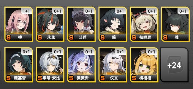 绝区零53黄 35角色黄 23S角色 17S音擎 13S邦布 女主 60