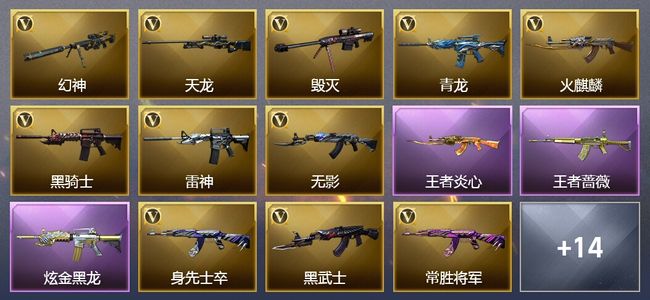 穿越火线（CF）3王者武器 1炫金武器 20V武器 7皮肤 可排位