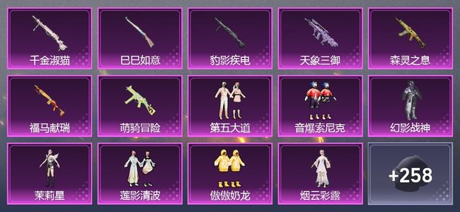 和平精英1载具 7升级枪 11粉装 266枪皮 213套装 86079热力 0印记