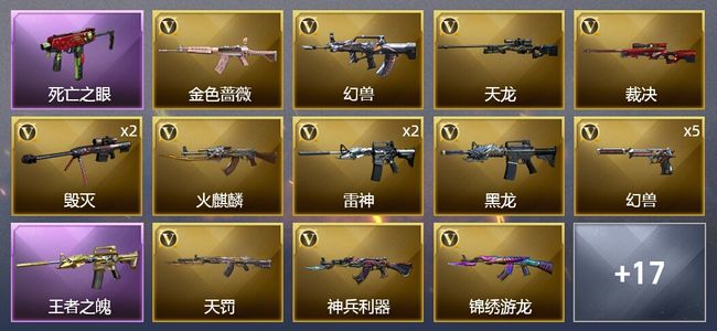 穿越火线（CF）1王者武器 44V武器 1V角色 16皮肤 可排位 专家