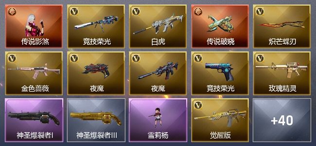 穿越火线（CF）1传说角色 1传说武器 2王者武器 70V武器 4V角色 4皮肤 可排位 宗师