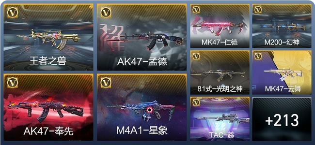 穿越火线：枪战王者V7 19王者武器 222英雄武器 8英雄角色 199万化 枪皇S