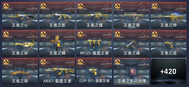 穿越火线：枪战王者V8 45王者 416英雄武器 18英雄角色 725万化 新锐