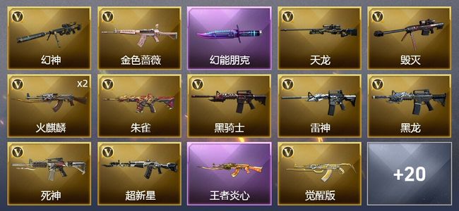 穿越火线（CF）1王者武器 30V武器 13皮肤 可排位 新锐