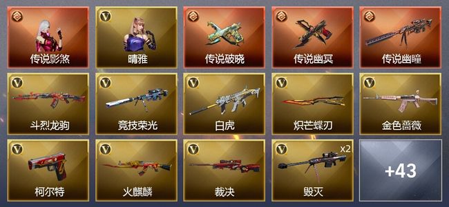 穿越火线（CF）1传说角色 3传说武器 1王者武器 70V武器 2V角色 17皮肤 可排位 传奇