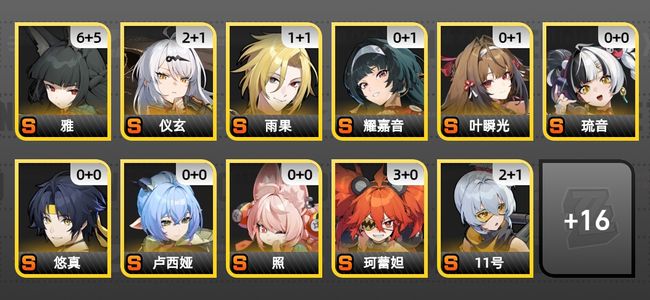 绝区零47黄 31角色黄 15S角色 11S音擎 4S邦布 女主 57