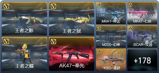 穿越火线：枪战王者V8 5王者武器 187英雄武器 9英雄角色 260万化 大师