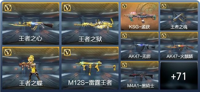 穿越火线：枪战王者V1 6王者武器 88英雄武器 1英雄角色 112万化 大师SS