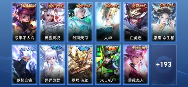 王者荣耀1典藏 9传说 49史诗 204皮肤 尊贵铂金III