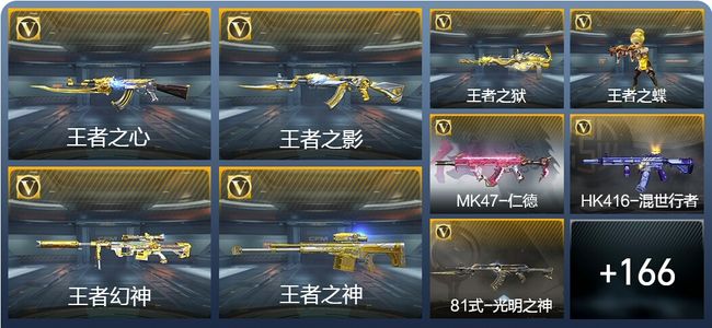 穿越火线：枪战王者V7 15王者武器 194英雄武器 4英雄角色 281万化 枪圣S