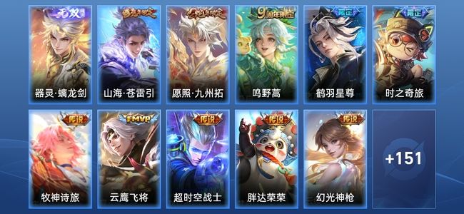王者荣耀V7 1无双 10传说 46史诗 161皮肤 至尊星耀III