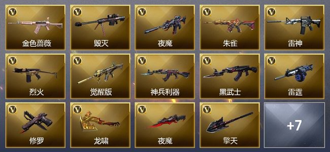 穿越火线（CF）1王者武器 23V武器 8V角色 2皮肤 可排位