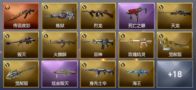 穿越火线（CF）0传说角色 1传说武器 0王者武器 1炫金武器 28V武器 26V角色 19皮肤 可排位 新锐