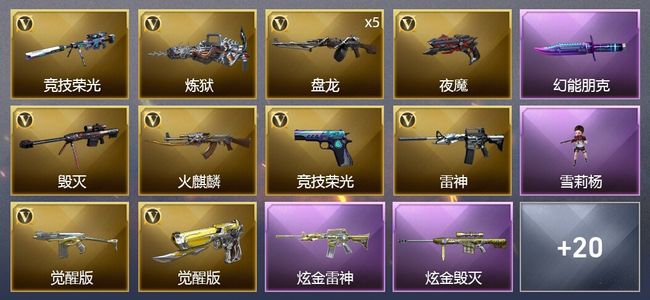 穿越火线（CF）2炫金武器 29V武器 1V角色 7皮肤 可排位 新锐