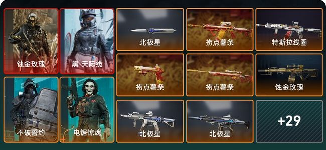 三角洲行动总资产515M 6干员外观 1近战 39传说枪械 烽火：三角洲巅峰 战场：上等兵