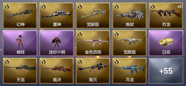 穿越火线（CF）5王者武器 5炫金武器 69V武器 3V角色 29皮肤 可排位 新锐