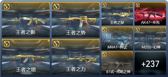 穿越火线：枪战王者V7 22王者武器 246英雄武器 7英雄角色 401万化 枪圣SSS