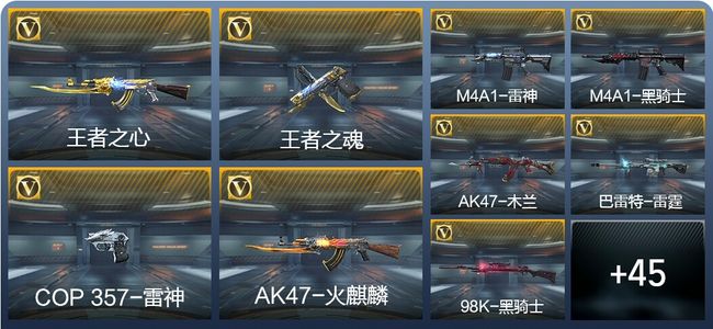 穿越火线：枪战王者V4 6王者武器 57英雄武器 83万化 枪皇SSS