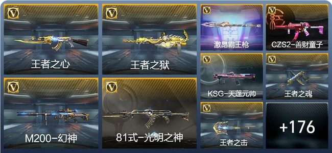 穿越火线：枪战王者6王者武器 185英雄武器 8英雄角色 362万化 枪王SS