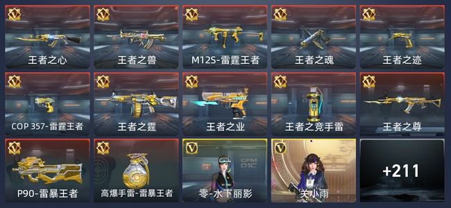 穿越火线：枪战王者V2 12王者 219英雄武器 7英雄角色 344万化 枪神